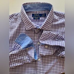 Polo Ralph Lauren - All cotton Purple gingham pattern button up Size XXL